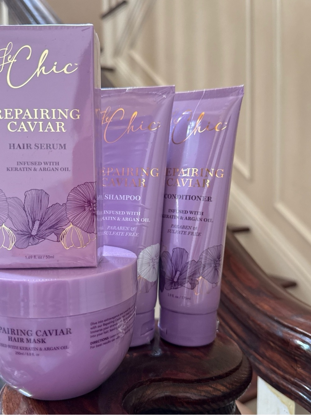Le Chic-Bundle-Repairing Caviar Shampoo -Conditioner -Hair Mask AND Serum-$670